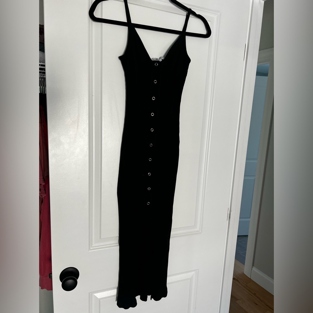 Princess Polly Black Buttoned Sheath Maxi Dress